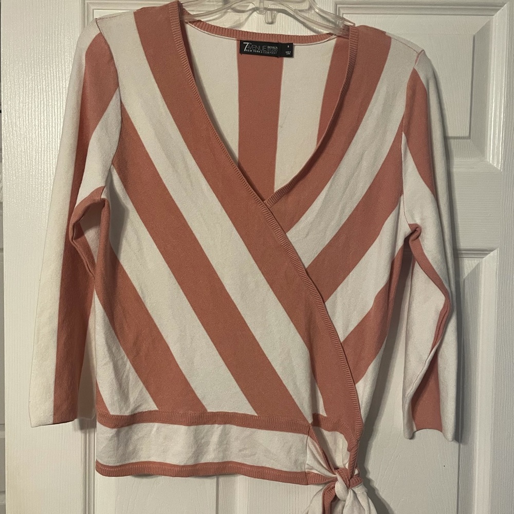 New York And Company 7th Ave Design Studio Striped Wrap Sweater